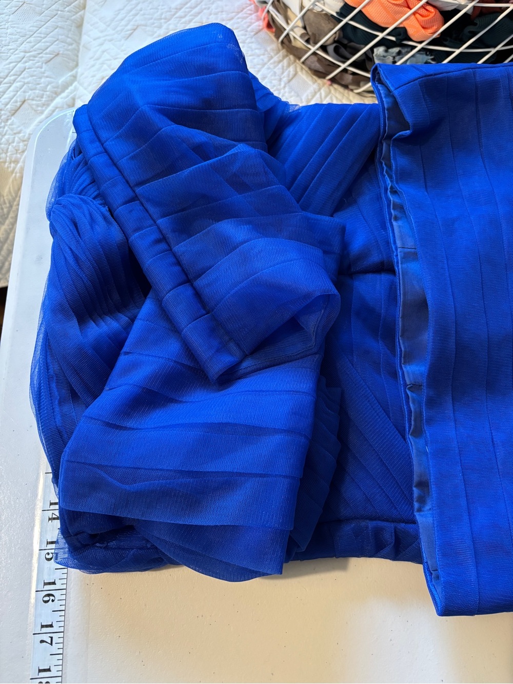 JJs House Royal Blue Cocktail Tulle Midi Dress Size 4-6 Prom Wiggle Dress Guest - Picture 7 of 12